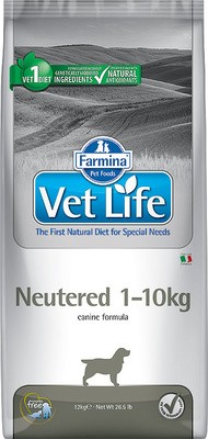 Корм Farmina Vet Life Neutered для стерилизованных собак весом до 10 кг