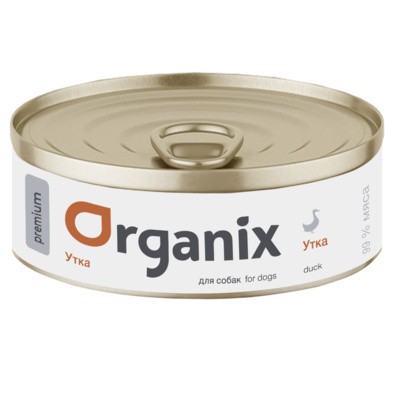 Консервы для собак Organix монобелковые премиум (с уткой) 100г/24шт