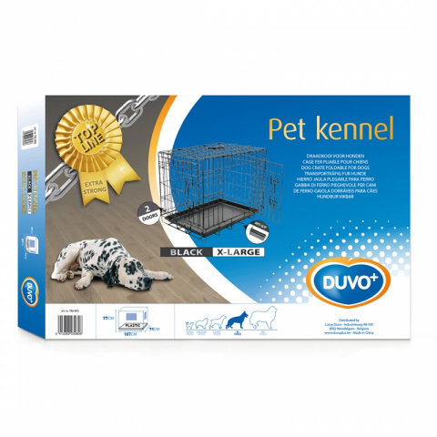 Клетка Duvo+ Pet Kennel двухдверная для собак 62x44x50см (чёрная)