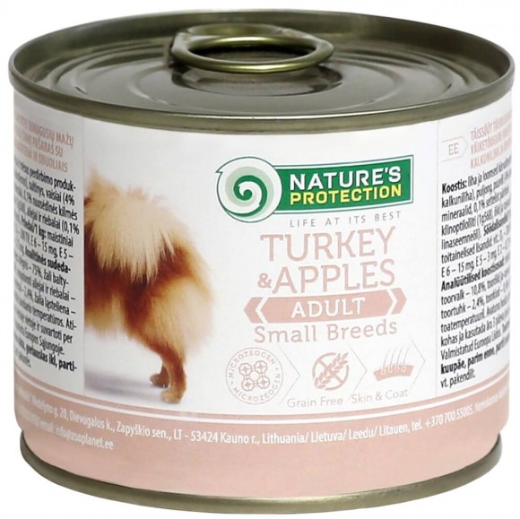 Консервы Nature’S Protection Adult Mini Turkey & Apples для взрослых собак мелких пород (индейка с яблоком)