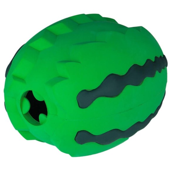 Игрушка Mr.Kranch Арбуз для собак зеленая с ароматом курицы 15 см