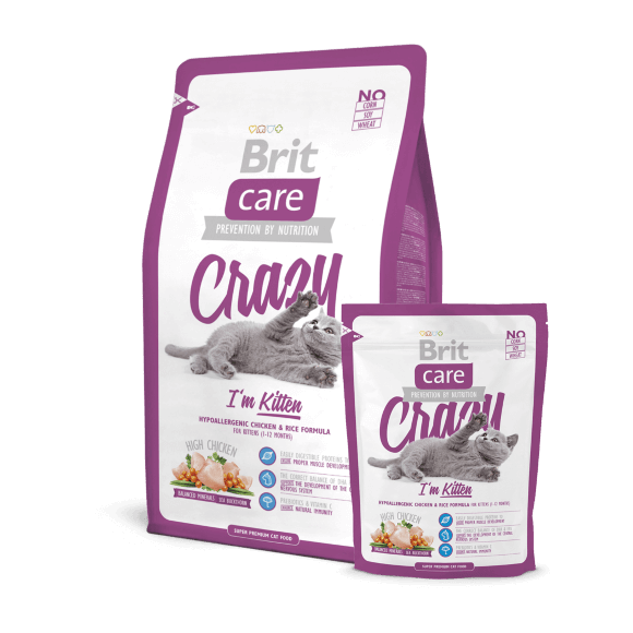 Корм Brit Care Crazy Kitten для котят и беременных и кормящих кошек