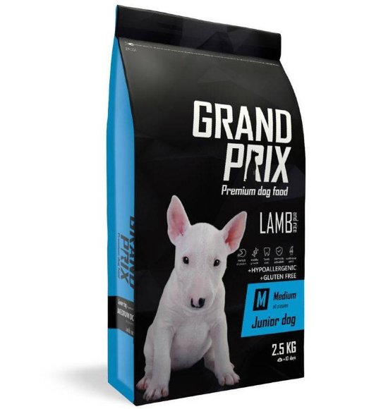 Корм Grand Prix Medium Junior для щенков средних пород (ягненок)