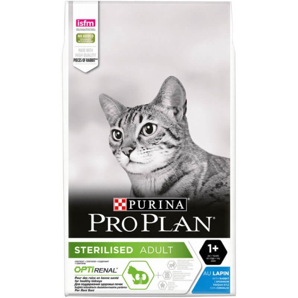 Сухой корм Purina Pro Plan Sterilised для стерилизованных кошек и кастрированных котов, с кроликом