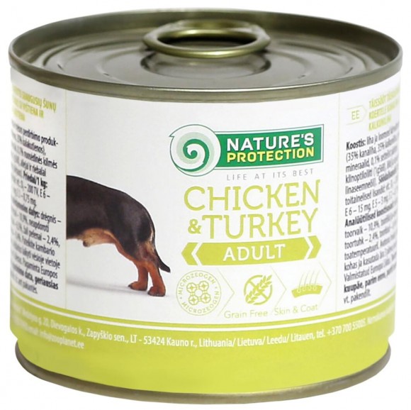 Консервы Nature’S Protection Adult Chicken & Turkey для взрослых собак (курица, индейка)