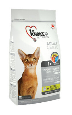 Корм 1st Choice Hypoallergenic для кошек беззерновой (утка и картофель)