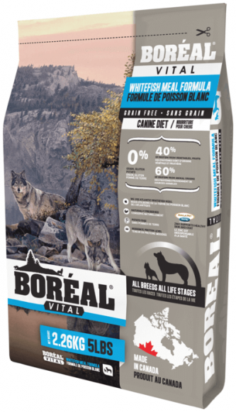 Корм беззерновой Boreal Vital Formula Grain Free для собак всех пород (белая рыба)