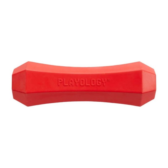 Жевательная палочка Playology Squeaky Chew Stick для собак средних и крупных пород с ароматом говядины, большая, красный