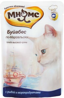 Паучи Мнямс для кошек Буйабес по-марсельски, рыба с морепродуктами (12 шт)
