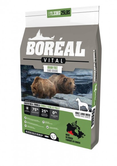 Корм беззерновой Boreal Vital Formula Grain Free для собак крупных пород (курица)