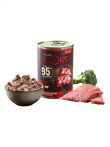 Консервы Wellness Core 95 Grain Free для взрослых собак (говядина с брокколи) 6 шт