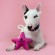 Игрушка Mr.Kranch Звездочка для собак мелких и средних пород с канатом и пищалкой 26х16х5см, нежно-розовая