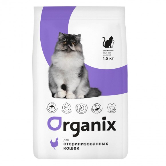 Корм Organix для стерилизованных кошек (с курицей)