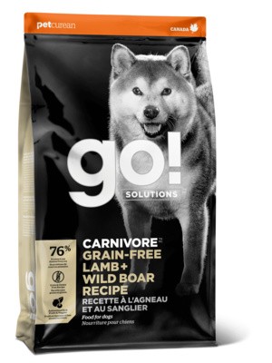 Корм GO! Carnivore беззерновой для собак всех возрастов (c ягненком и мясом дикого кабана)