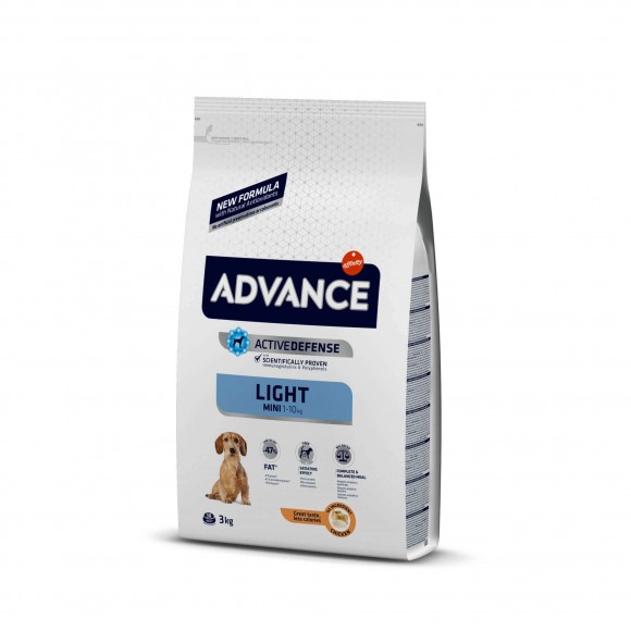 Корм Advance Mini Light контроль веса для собак малых пород (с курицей и рисом)