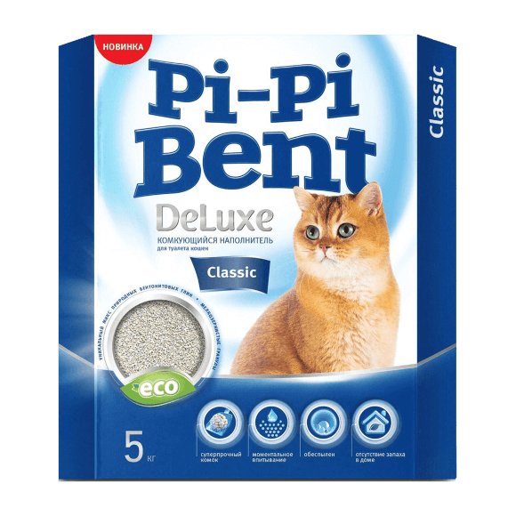 Наполнитель Pi-Pi-Bent DeLuxe Classic для туалета кошек комкующийся