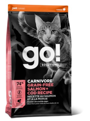 Корм GO! Carnivore GF Salmon + Cod Recipe for Cats беззерновой для котят и кошек (с лососем и треской)