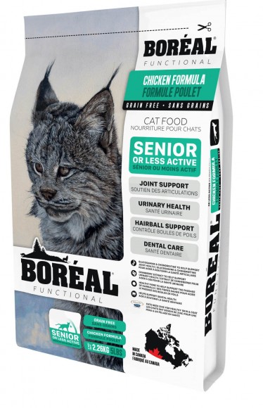 Корм беззерновой Boreal Functional Senior для пожилых и малоактивных кошек (курица)