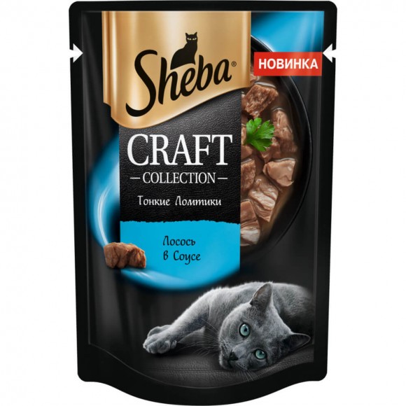 Пауч для кошек Sheba Craft Collection тонкие ломтики лосося в соусе (28 шт)