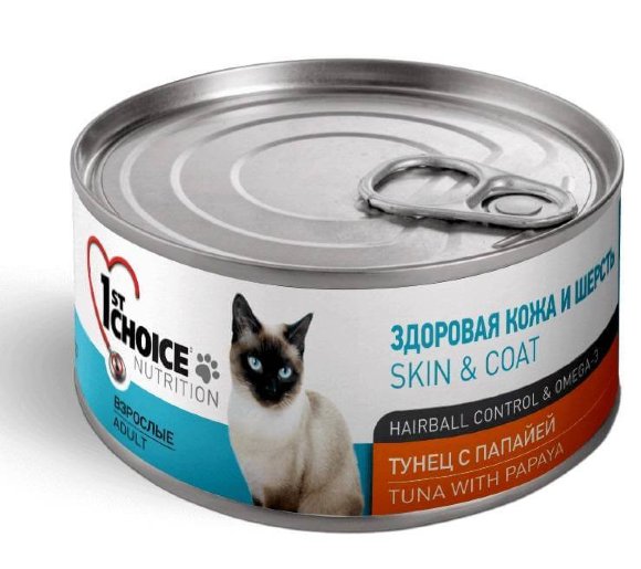 Консервы 1st Choice для кошек тунец с папайей