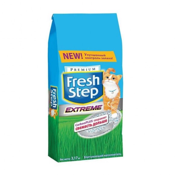 Впитывающий наполнитель Fresh Step Extreme Clay для кошачьего туалета тройной контроль запахов