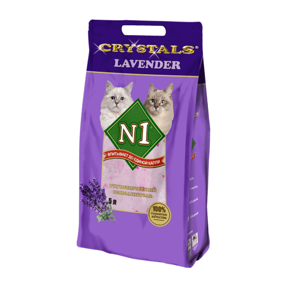 Наполнитель №1 Crystals Lavender для туалета кошек силикагелевый