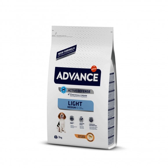 Корм Advance Medium Light для собак средних пород контроль вес (с курицей и рисом)