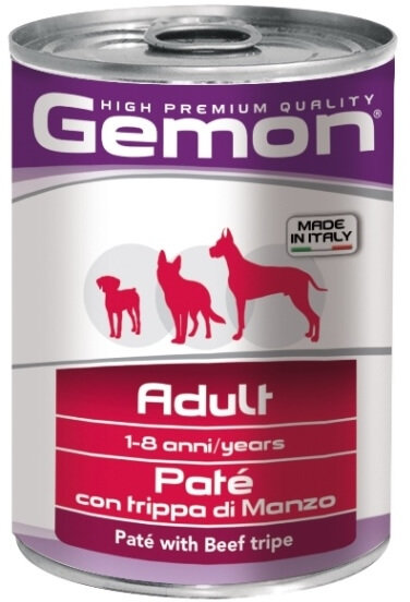 Консервы Gemon Dog для собак паштет говяжий рубец (24 шт)