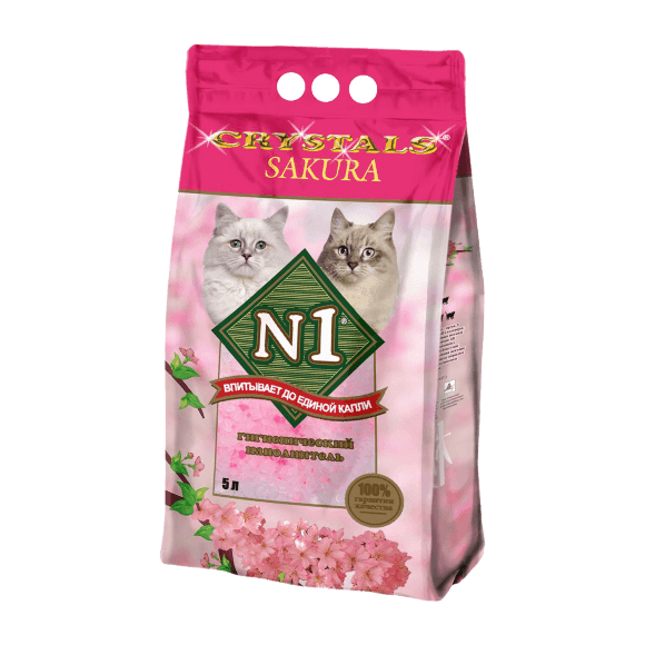 Наполнитель №1 Crystals Sakura для туалета кошек силикагелевый