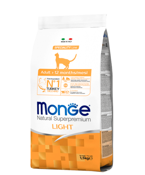 Корм Monge Cat Speciality Light низкокалорийный корм для кошек (с индейкой)