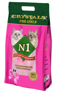 Наполнитель №1 Crystals For Girls для туалета кошек силикагелевый
