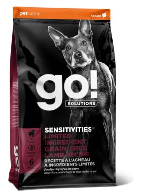 Корм GO! Sensitivity + Shine LID беззерновой для щенков и собак для чувствительного пищеварения (с ягненком)
