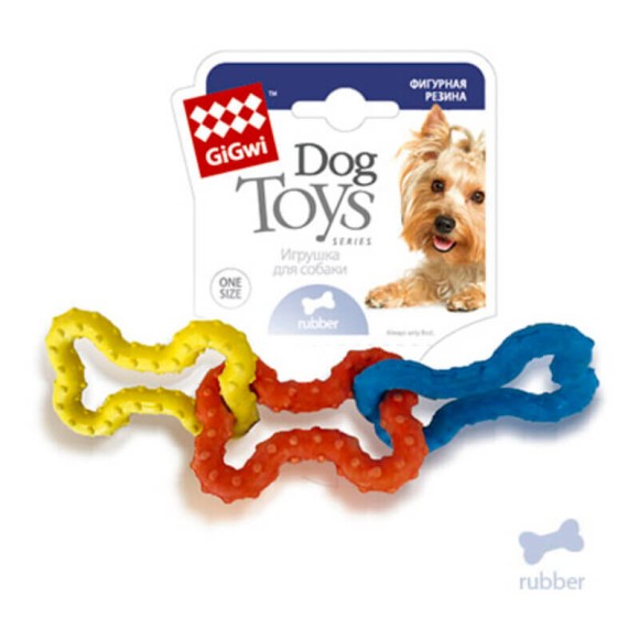 Игрушка GiGwi косточки для собак из фигурной резины, 15 см