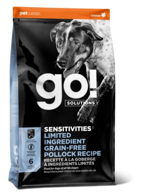 Корм GO! Sensitivity + Shine LID беззерновой для щенков и собак для чувствительного пищеварения (с минтаем)