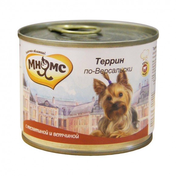 Консервы Мнямс для собак Террин по-версальски, телятина с ветчиной (6 шт)