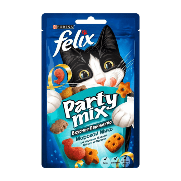 Лакомство для кошек Felix Party Mix морской микс