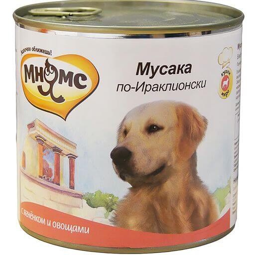 Консервы Мнямс для собак Мусака по-ираклионски, ягненок с овощами (6 шт)
