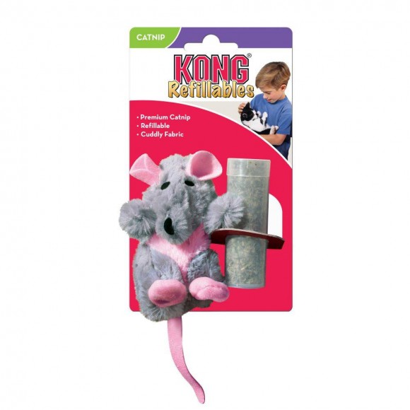 Игрушка для кошек Kong «Крыса» плюш с тубом кошачьей мяты, 12 см