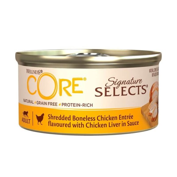 Консервы для кошек Core Signature Selects из курицы с куриной печенью (фарш в соусе) 24 шт