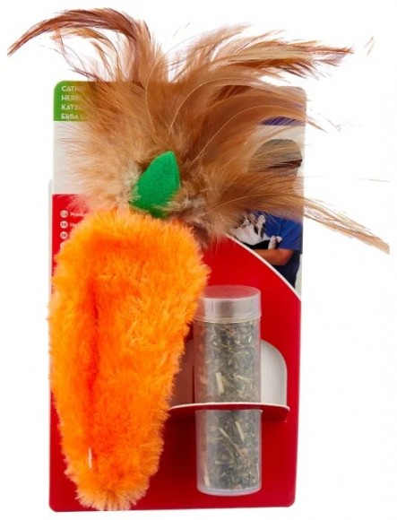 Игрушка для кошек Kong «Морковь» плюш с тубом кошачьей мяты, 15 см