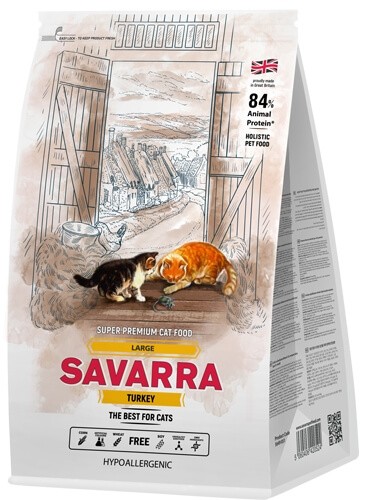 Корм Savarra Adult Large для взрослых кошек крупных пород (индейка и рис)