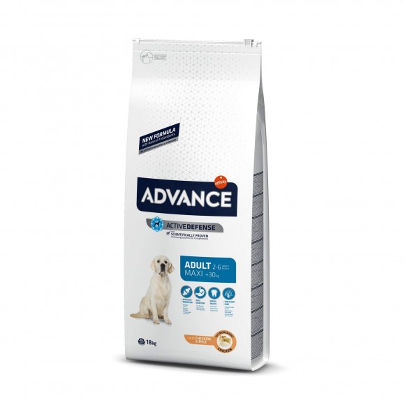 Корм Advance Maxi Adult для взрослых собак крупных пород (с курицей и рисом)