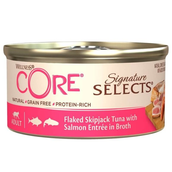 Консервы для кошек Core Signature Selects из тунца с лососем в (кусочки в бульоне) 24 шт