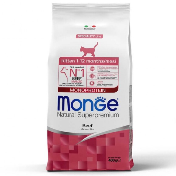 Сухой корм Monge Cat Speciality Line Monoprotein для котят и беременных кошек с говядиной