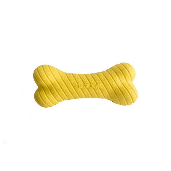 Двухслойная жевательная косточка Playology Dual Layer Bone для собак средних пород с ароматом курицы, средняя, желтый
