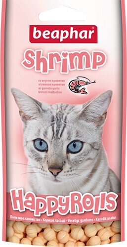 Лакомство Beaphar Happy Rolls Shrimp с креветками для кошек (80 шт)
