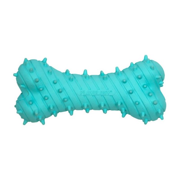 Дентальная жевательная косточка Playology Puppy Teething Bone для щенков с ароматом арахиса, голубой