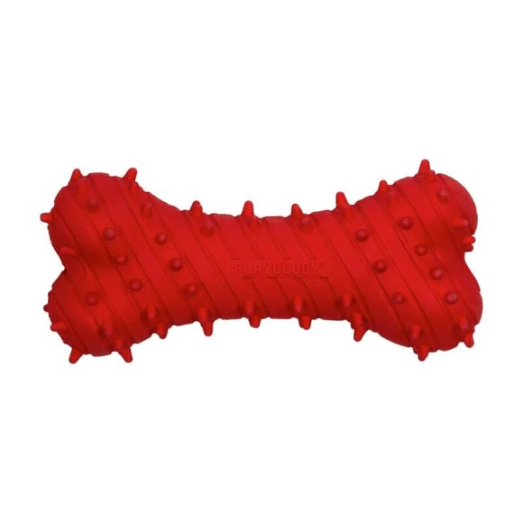 Дентальная жевательная косточка Playology Puppy Teething Bone для щенков с ароматом говядины, красный
