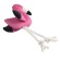 Игрушка Mr.Kranch Фламинго для собак мелких и средних пород с канатом и пищалкой 24х13,5х6см, ярко-розовый