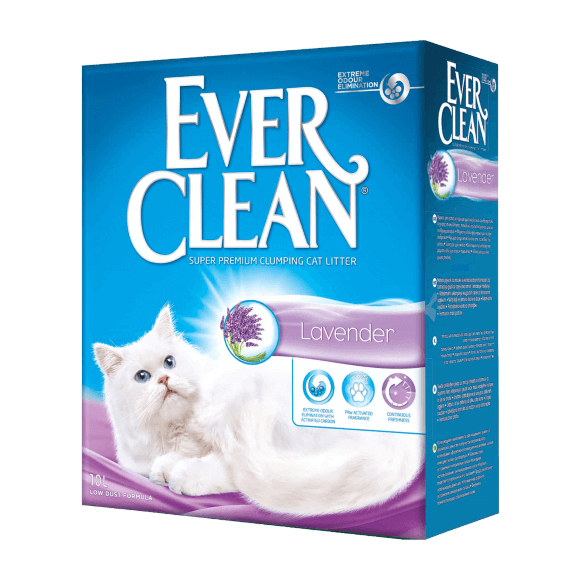Наполнитель Ever Clean Lavender для туалета кошек с ароматом лаванды комкующийся (сиреневая полоска)